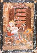 unknow artist The prophet Ezra works Begin the saint documents, from the Codex Amiatinus, Jarrow painting